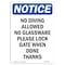 Signmission OSHA Notice, 5" Height, No Diving Allowed No Glassware Sign, 5" X 3.5", Portrait OS-NS-D-35-V-14481 - alternate 1